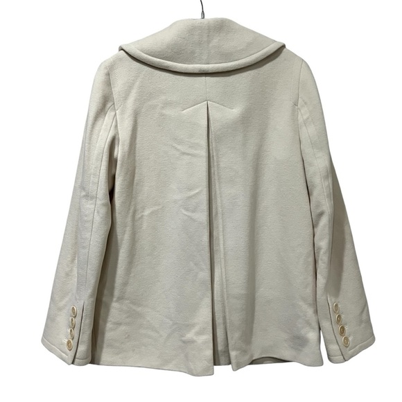 Talbots Size 2 Cream Button Pea Coat Wool Blend Fall Winter Warm Jacket C - Picture 2 of 8